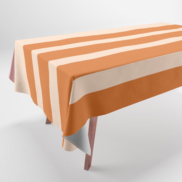 Mixed Stripe Pattern in Orange and Pink Tablecloth Gallery Image 1