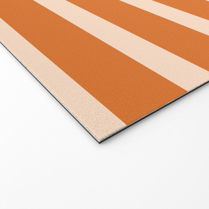 Mixed Stripe Pattern in Orange and Pink Welcome Mat Gallery Image 2