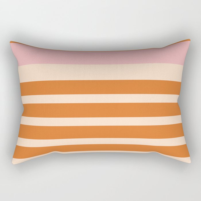 Mixed Stripe Pattern in Orange and Pink Rectangular Pillow Gallery Image 2