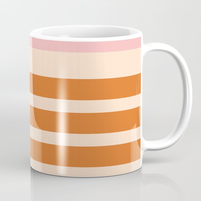 Mixed Stripe Pattern in Orange and Pink Coffee Mug Gallery Image 1