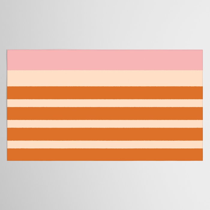 Mixed Stripe Pattern in Orange and Pink Tablecloth Gallery Image 2