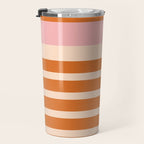 Mixed Stripe Pattern in Orange and Pink Travel Mug Gallery Image 3