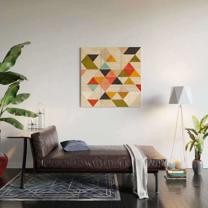 geometry mid century Wood Wall Art Gallery Image 2