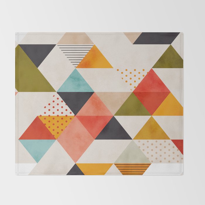 geometry mid century Throw Blanket Gallery Image 2