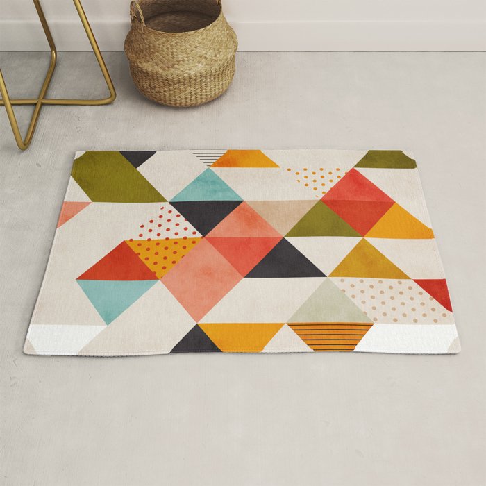 geometry mid century Rug Gallery Image 1