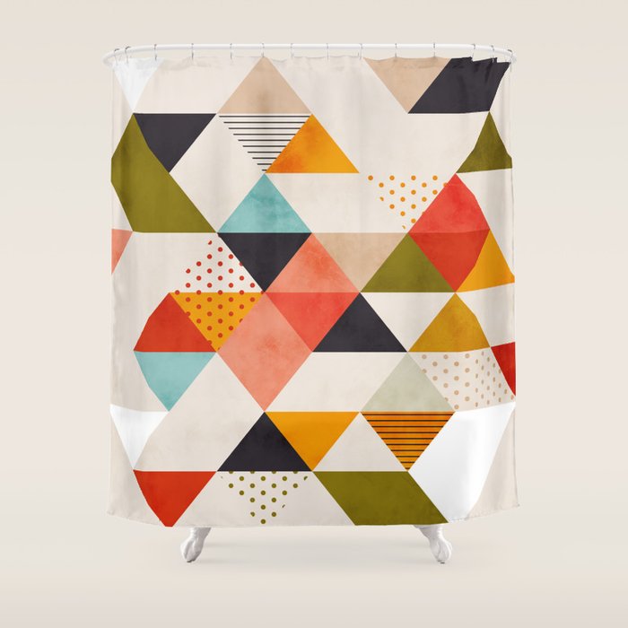 geometry mid century Shower Curtain Gallery Image 1