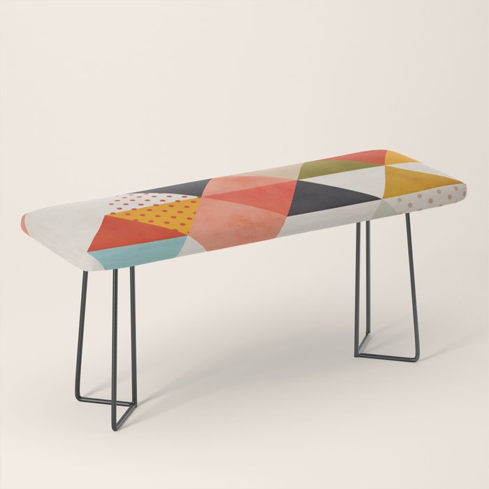 geometry mid century Bench Gallery Image 1