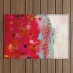 red poppies field abstract Outdoor Rug Gallery Image 1