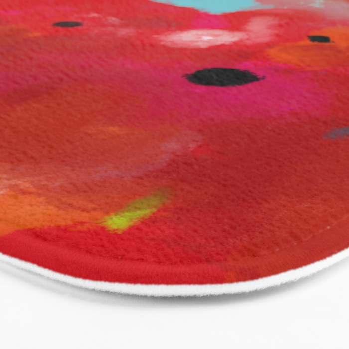 red poppies field abstract Bath Mat Gallery Image 3
