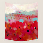 red poppies field abstract Wall Tapestry Gallery Image 4
