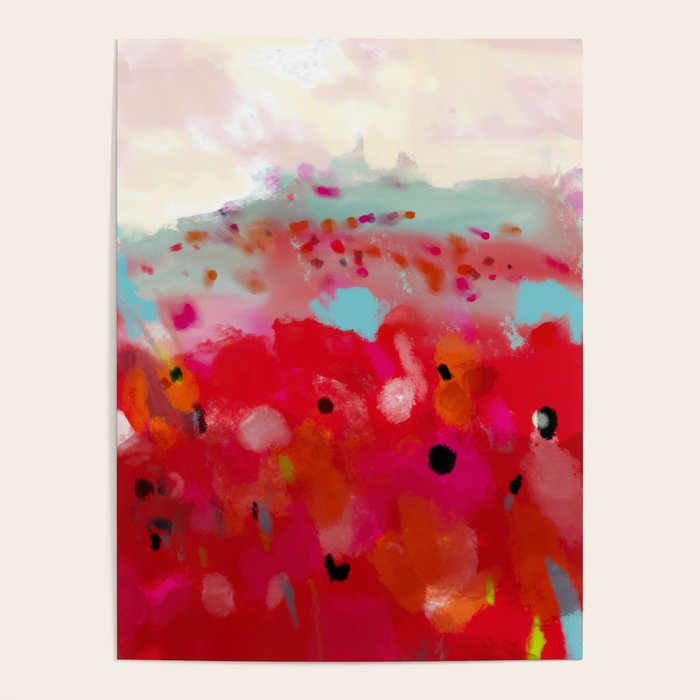 red poppies field abstract Poster Gallery Image 4
