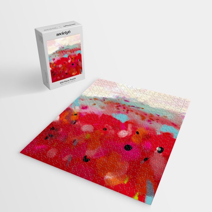 red poppies field abstract Jigsaw Puzzle Gallery Image 2