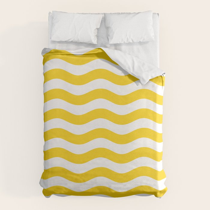 Wavy Stripes Patten Yellow Duvet Cover Gallery Image 1