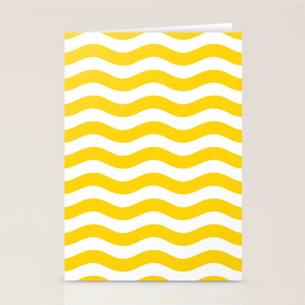 Wavy Stripes Patten Yellow Stationery Card Gallery Image 2