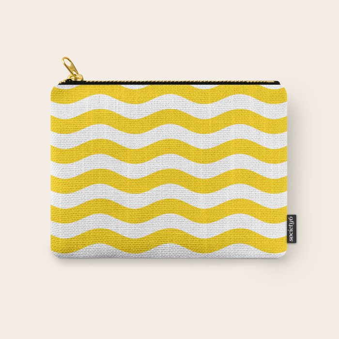 Wavy Stripes Patten Yellow Carry All Pouch Gallery Image 1