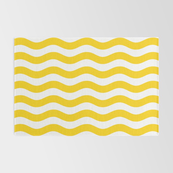 Wavy Stripes Patten Yellow Rug Gallery Image 2