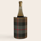Vintage Brown Gray Tartan Plaid Pattern Wine Chiller Gallery Image 3