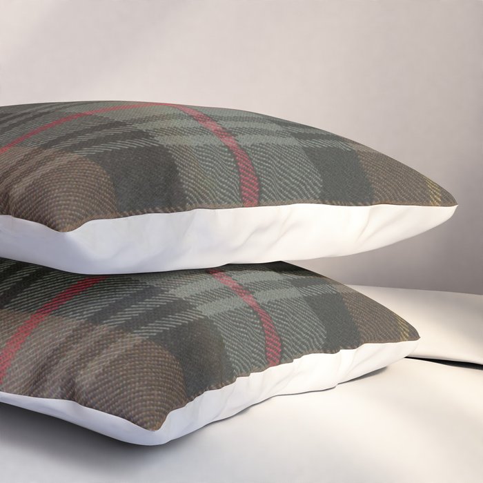 Vintage Brown Gray Tartan Plaid Pattern Pillow Sham Gallery Image 3
