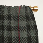 Vintage Brown Gray Tartan Plaid Pattern Window Curtain Gallery Image 2