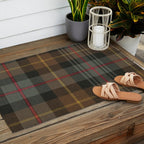 Vintage Brown Gray Tartan Plaid Pattern Outdoor Rug Gallery Image 2
