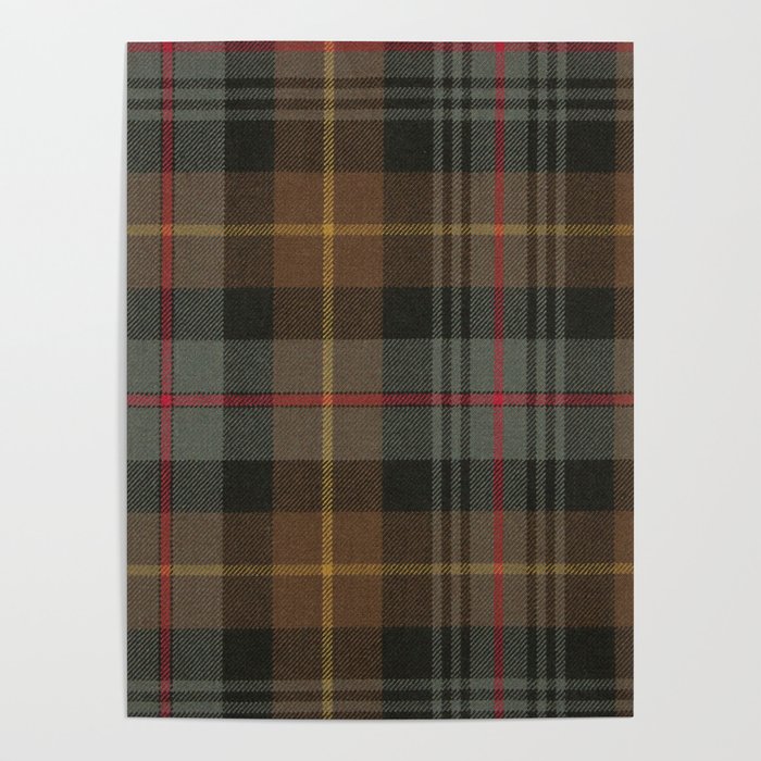 Vintage Brown Gray Tartan Plaid Pattern Poster Gallery Image 1
