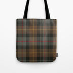 Vintage Brown Gray Tartan Plaid Pattern Tote Bag Gallery Image 1