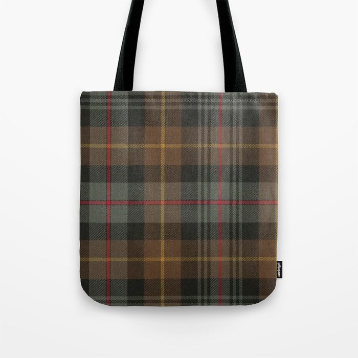 Vintage Brown Gray Tartan Plaid Pattern Tote Bag Gallery Image 1