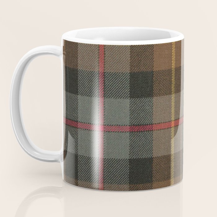 Vintage Brown Gray Tartan Plaid Pattern Coffee Mug Gallery Image 3