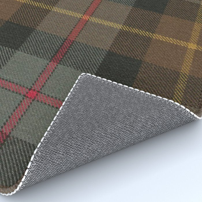 Vintage Brown Gray Tartan Plaid Pattern Rug Gallery Image 4