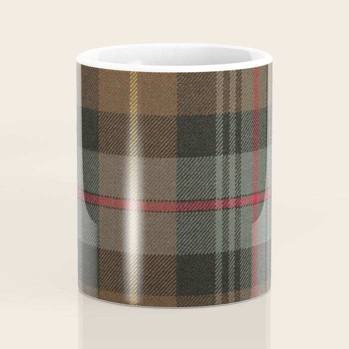 Vintage Brown Gray Tartan Plaid Pattern Coffee Mug Gallery Image 4
