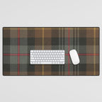 Vintage Brown Gray Tartan Plaid Pattern Desk Mat Gallery Image 1