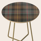 Vintage Brown Gray Tartan Plaid Pattern Side Table Gallery Image 2