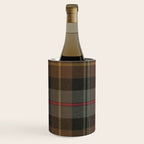 Vintage Brown Gray Tartan Plaid Pattern Wine Chiller Gallery Image 1