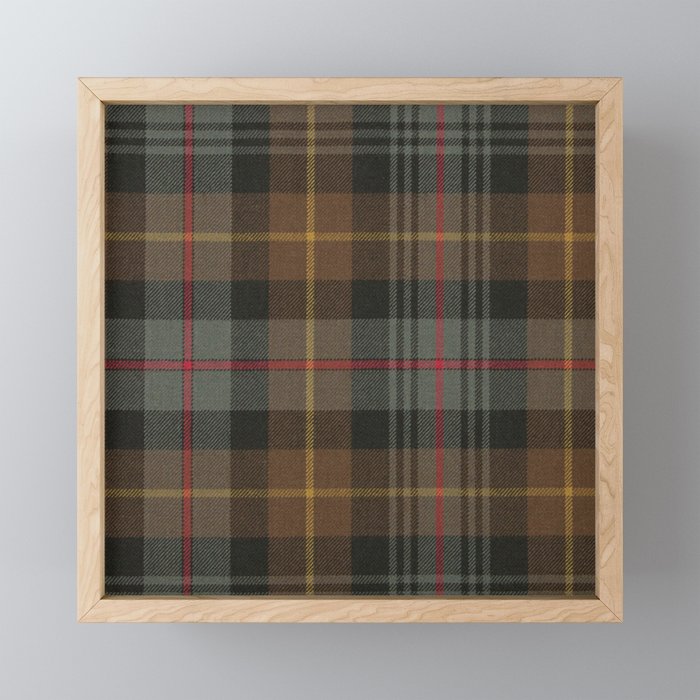Vintage Brown Gray Tartan Plaid Pattern Mini Art Print Gallery Image 1