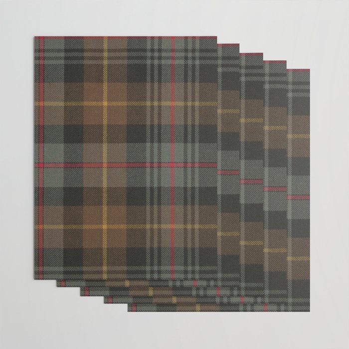 Vintage Brown Gray Tartan Plaid Pattern Wrapping Paper Gallery Image 3