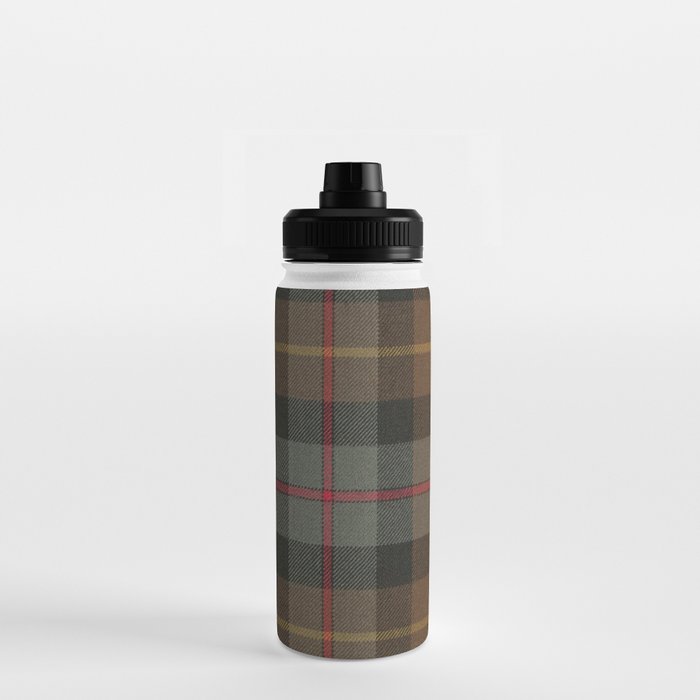 Vintage Brown Gray Tartan Plaid Pattern Water Bottle Gallery Image 3