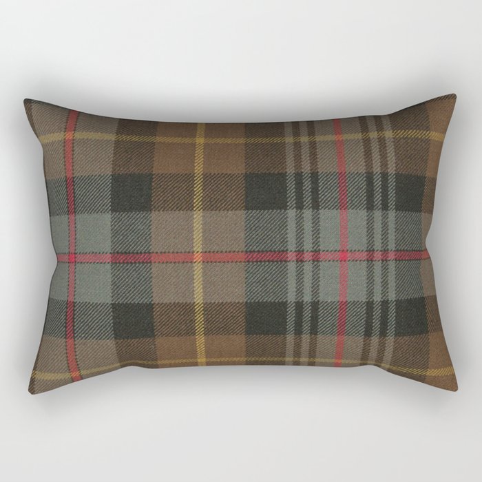 Vintage Brown Gray Tartan Plaid Pattern Rectangular Pillow Gallery Image 1