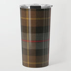 Vintage Brown Gray Tartan Plaid Pattern Travel Mug Gallery Image 1