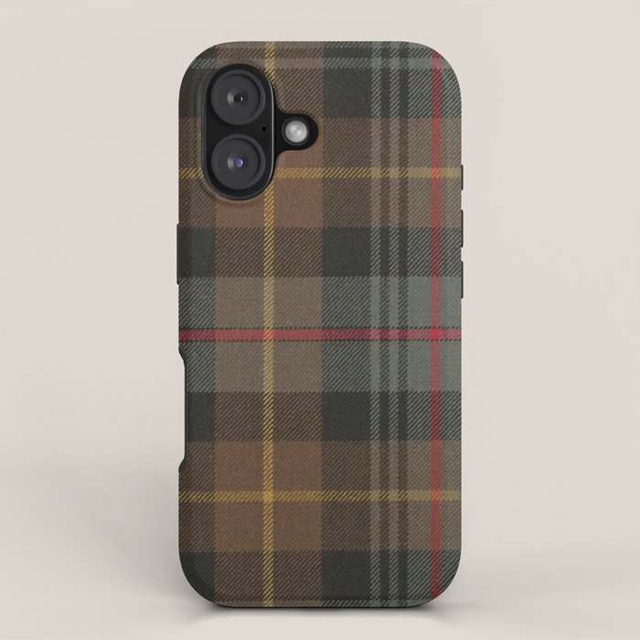 Vintage Brown Gray Tartan Plaid Pattern iPhone Case Gallery Image 1