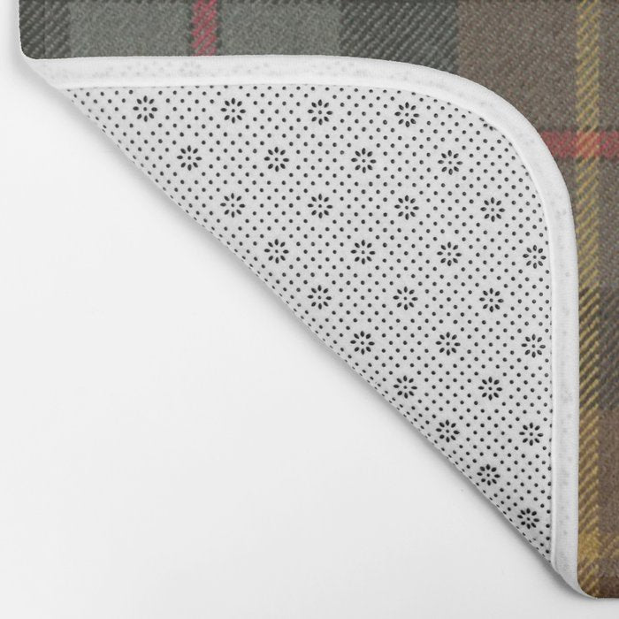 Vintage Brown Gray Tartan Plaid Pattern Bath Mat Gallery Image 2