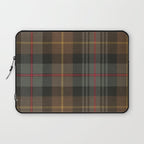 Vintage Brown Gray Tartan Plaid Pattern Laptop Sleeve Gallery Image 1