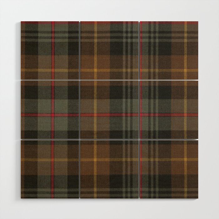 Vintage Brown Gray Tartan Plaid Pattern Wood Wall Art Gallery Image 1
