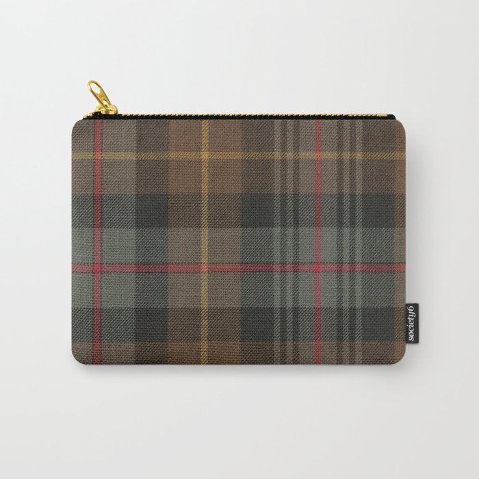Vintage Brown Gray Tartan Plaid Pattern Carry All Pouch Gallery Image 1