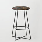 Vintage Brown Gray Tartan Plaid Pattern Stool Gallery Image 1