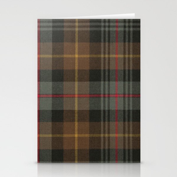 Vintage Brown Gray Tartan Plaid Pattern Stationery Card Gallery Image 2