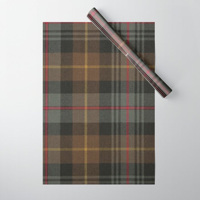 Vintage Brown Gray Tartan Plaid Pattern Wrapping Paper Gallery Image 1