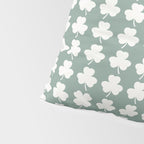 Clovers XXXIII Sage Green Botanical Pattern Pillow Sham Gallery Image 4