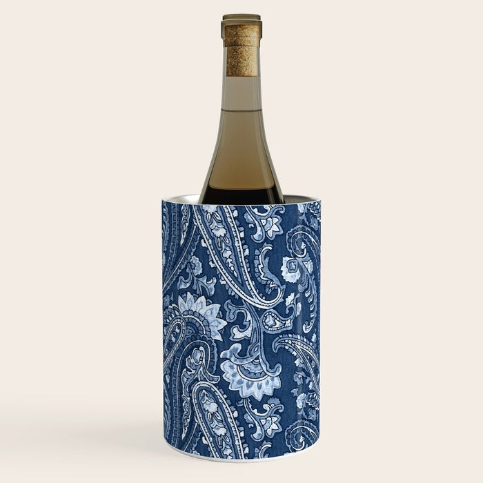 Blue indigo paisley Wine Chiller Gallery Image 2