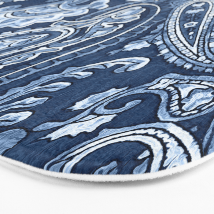 Blue indigo paisley Bath Mat Gallery Image 3