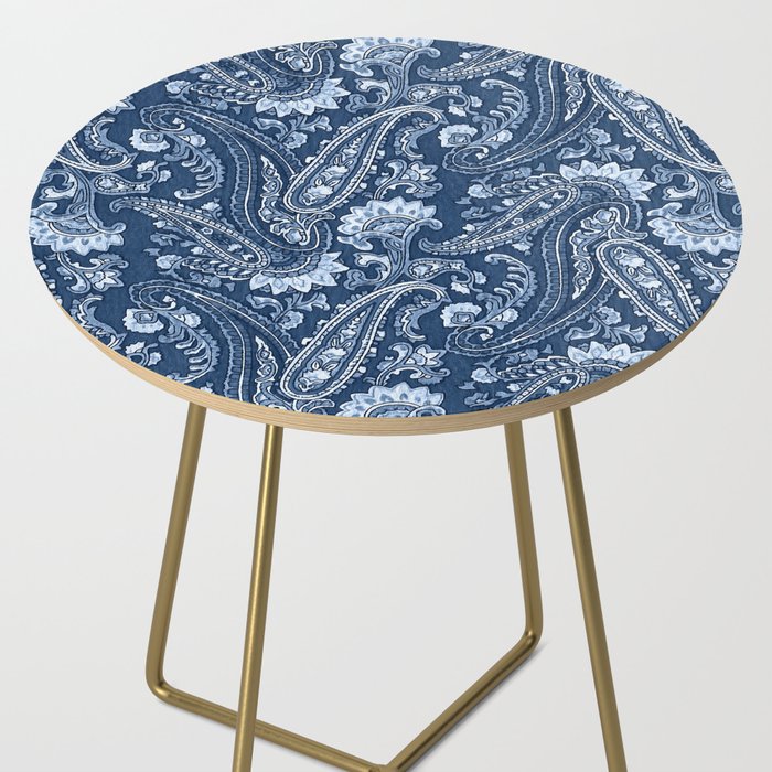 Blue indigo paisley Side Table Gallery Image 2